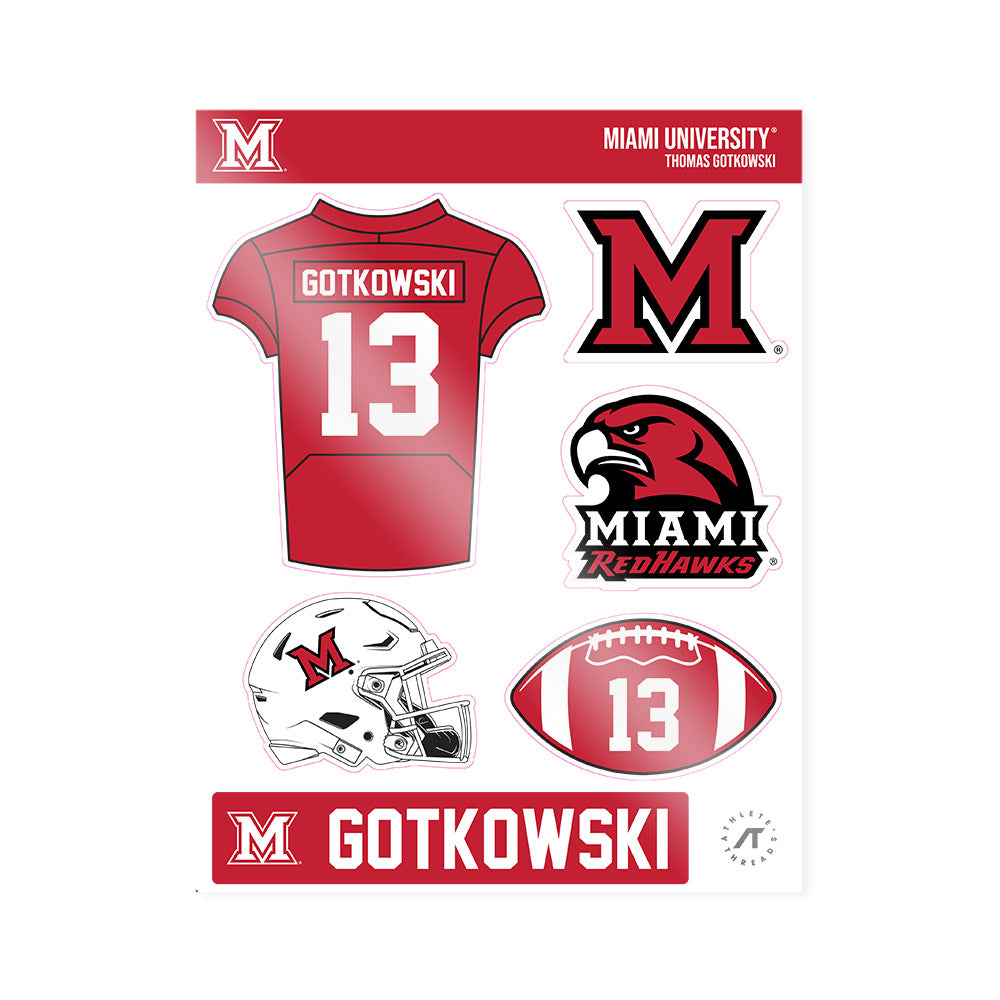 Miami of Ohio - NCAA Football : Thomas Gotkowski - Sticker Sheet-0