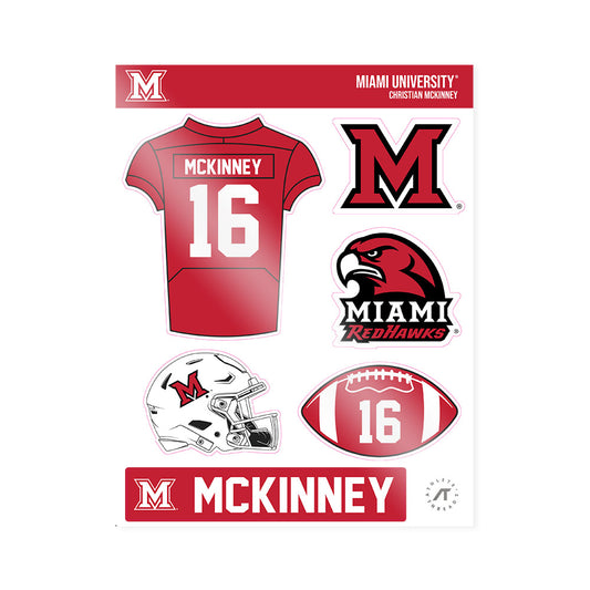 Miami of Ohio - NCAA Football : Christian McKinney - Sticker Sheet-0