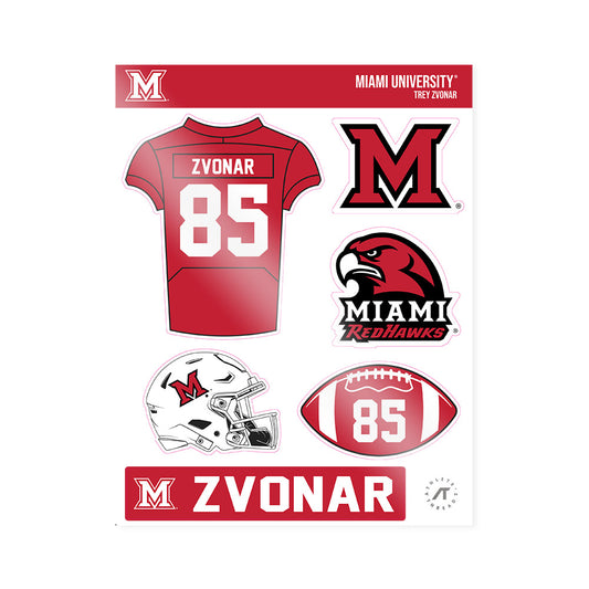 Miami of Ohio - NCAA Football : Trey Zvonar - Sticker Sheet-0