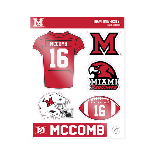 Miami of Ohio - NCAA Football : David McComb - Sticker Sheet-0