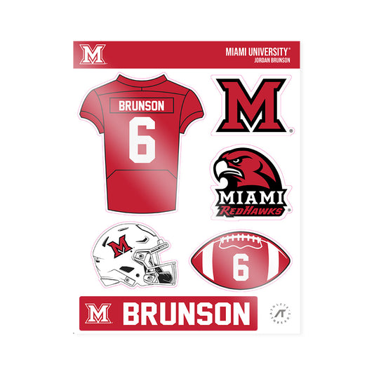 Miami of Ohio - Football Alumni : Jordan Brunson - Sticker Sheet-0