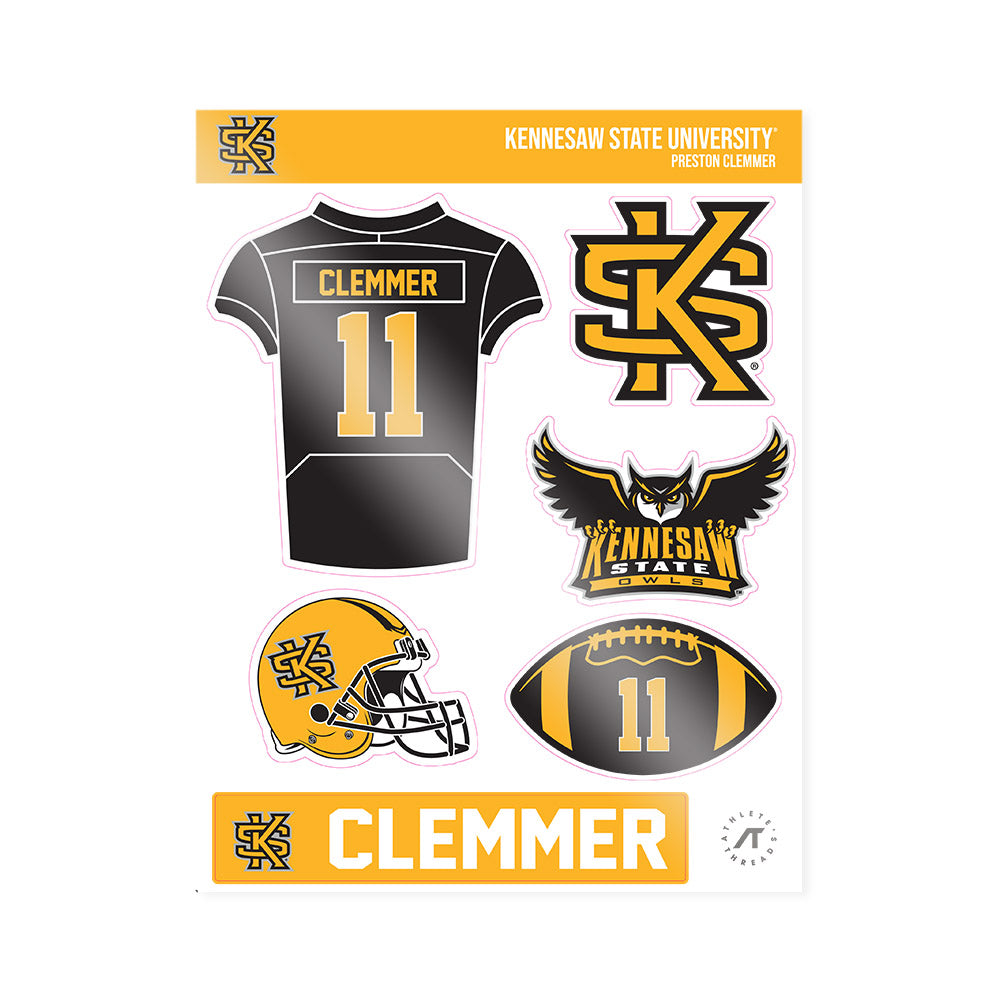 Kennesaw - NCAA Football : Preston Clemmer - Sticker Sheet-0
