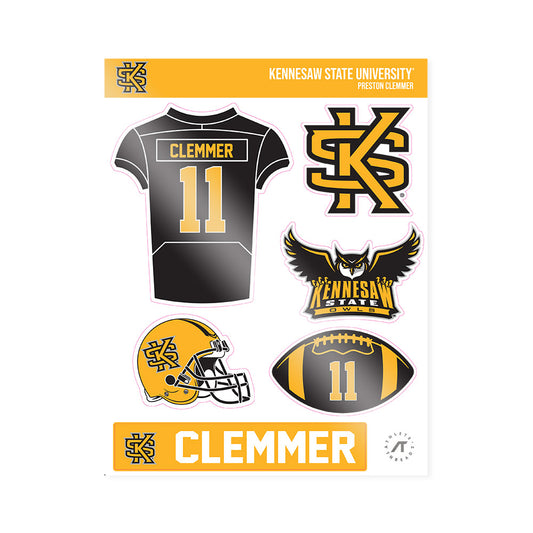 Kennesaw - NCAA Football : Preston Clemmer - Sticker Sheet-0