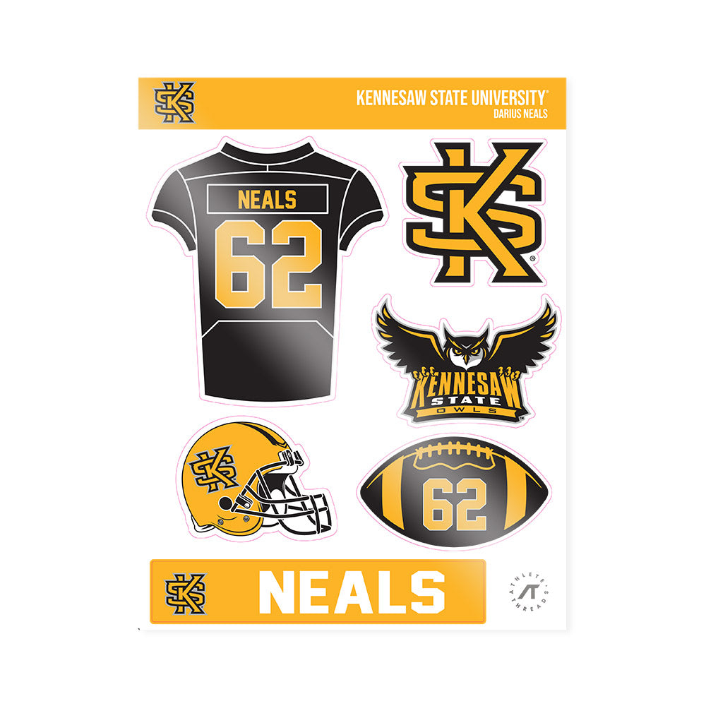 Kennesaw - NCAA Football : Darius Neals - Sticker Sheet-0