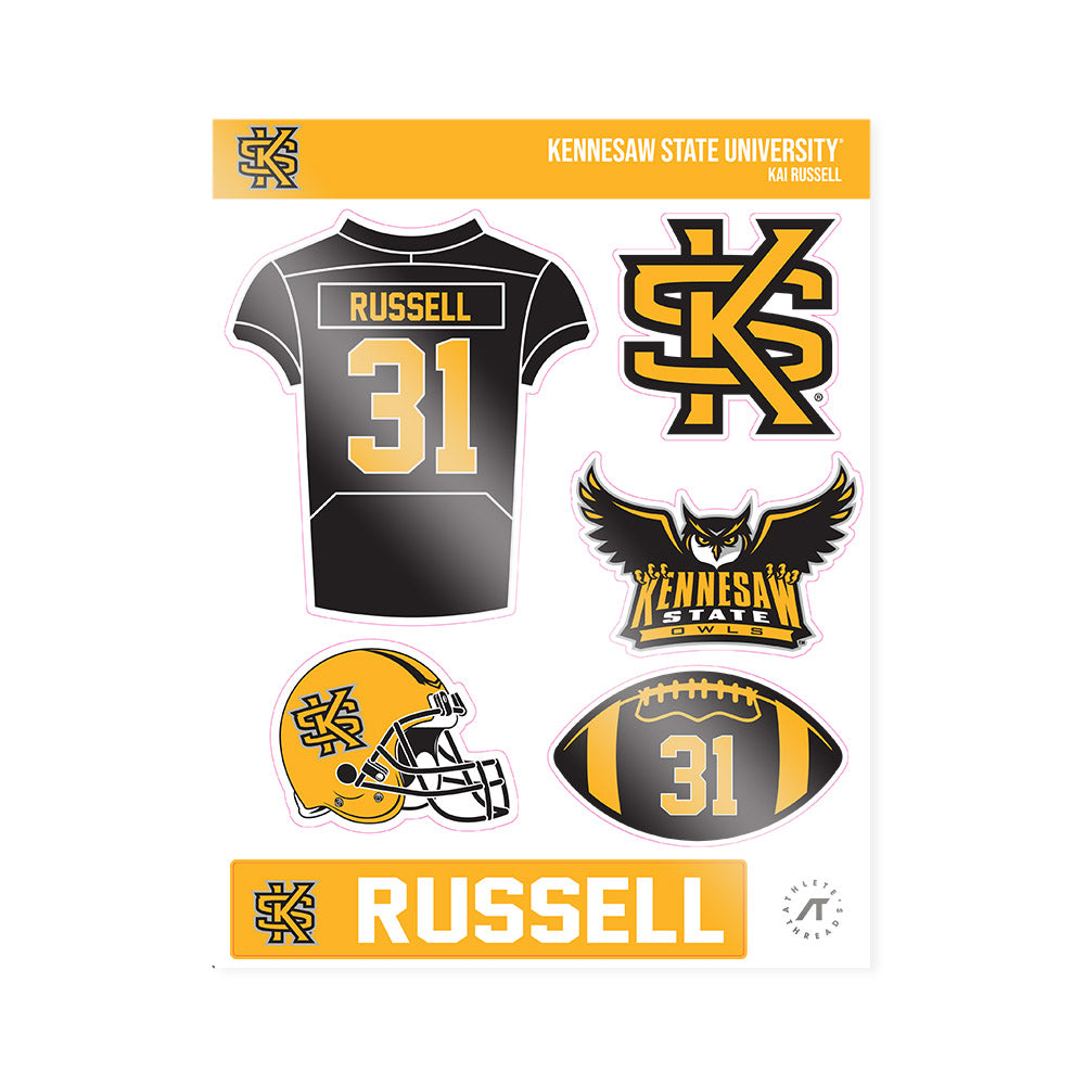 Kennesaw - NCAA Football : Kai Russell - Sticker Sheet-0
