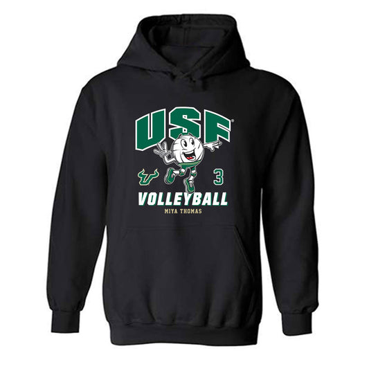USF - NCAA Women's Volleyball : Miya Thomas - Fashion Shersey Hooded Sweatshirt-0