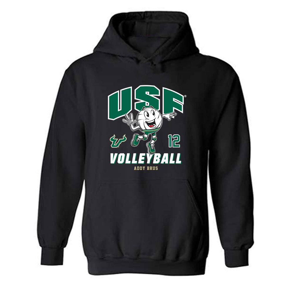 USF - NCAA Women's Volleyball : Addy Brus - Fashion Shersey Hooded Sweatshirt-0