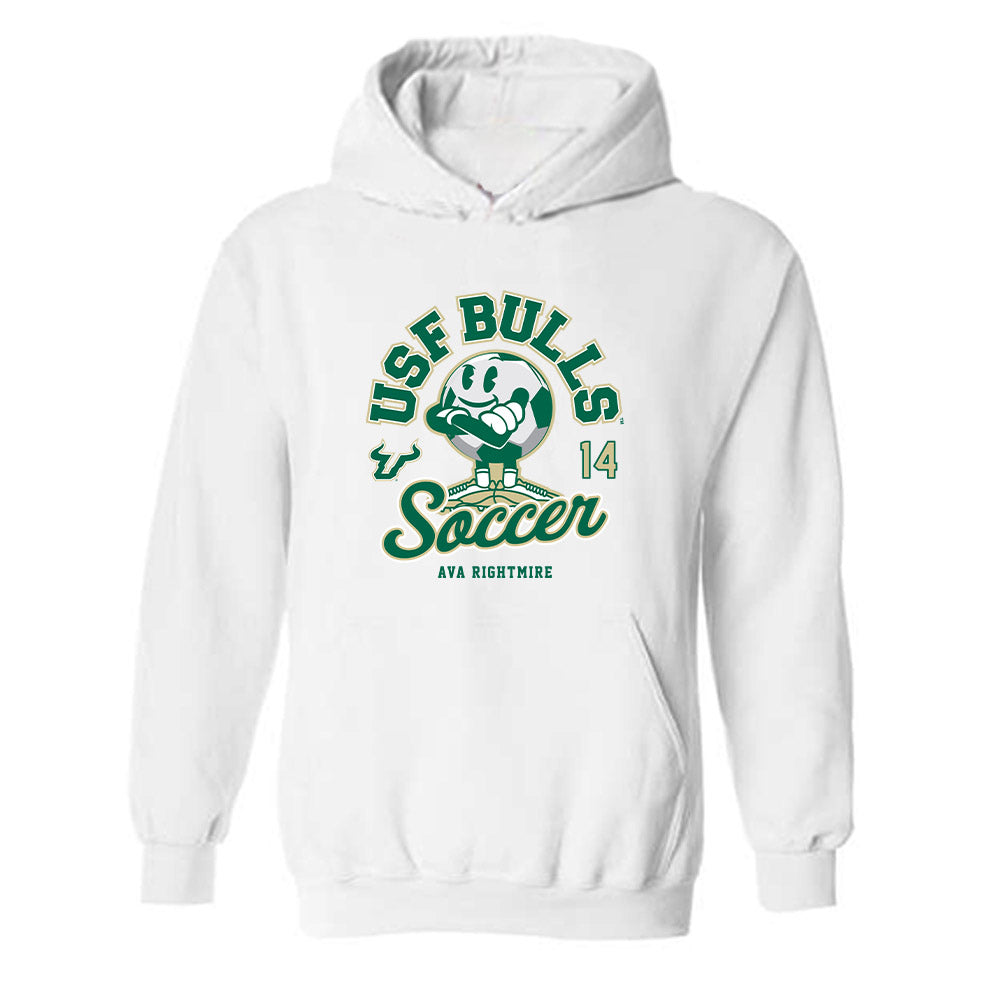 USF - NCAA Women's Soccer : Ava Rightmire - Fashion Shersey Hooded Sweatshirt-0