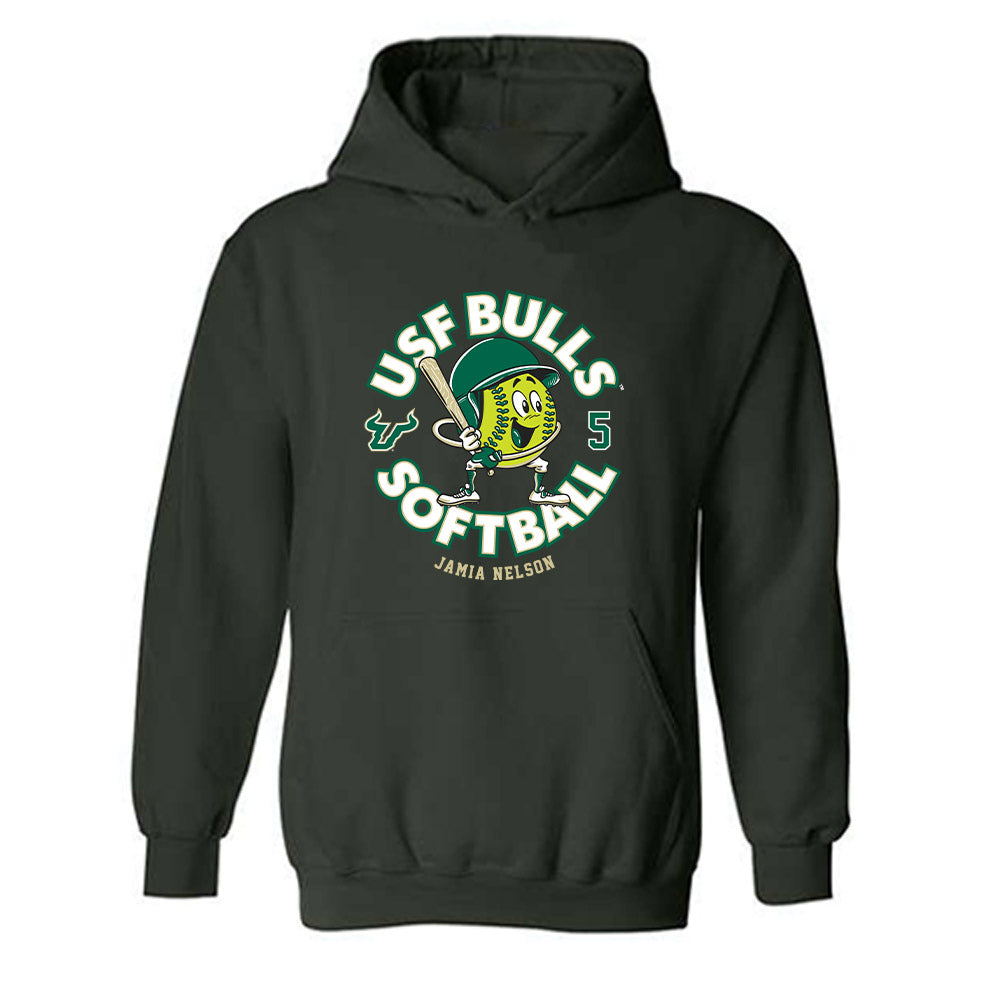 USF - NCAA Softball : Jamia Nelson - Fashion Shersey Hooded Sweatshirt-0
