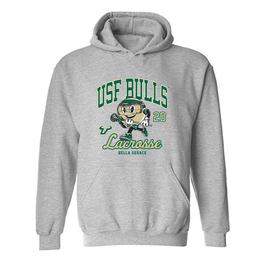 USF - NCAA Women's Lacrosse : Bella Gerace - Fashion Shersey Hooded Sweatshirt-0