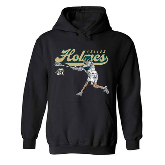 Jacksonville - NCAA Men's Lacrosse : Keller Holmes - Player Collage Hooded Sweatshirt-0