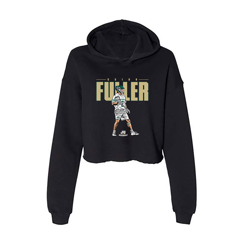 Jacksonville - NCAA Men's Lacrosse : Quinn Fuller - Player Collage Women's Crop Fleece Hoodie-0