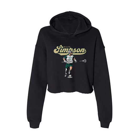 Jacksonville - NCAA Men's Lacrosse : Riley Simpson - Player Collage Women's Crop Fleece Hoodie-0