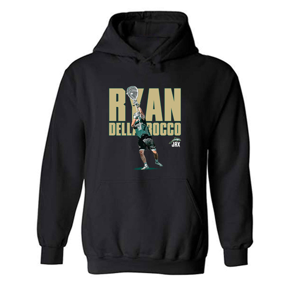 Jacksonville - NCAA Men's Lacrosse : Ryan Della Rocco - Player Collage Hooded Sweatshirt-0