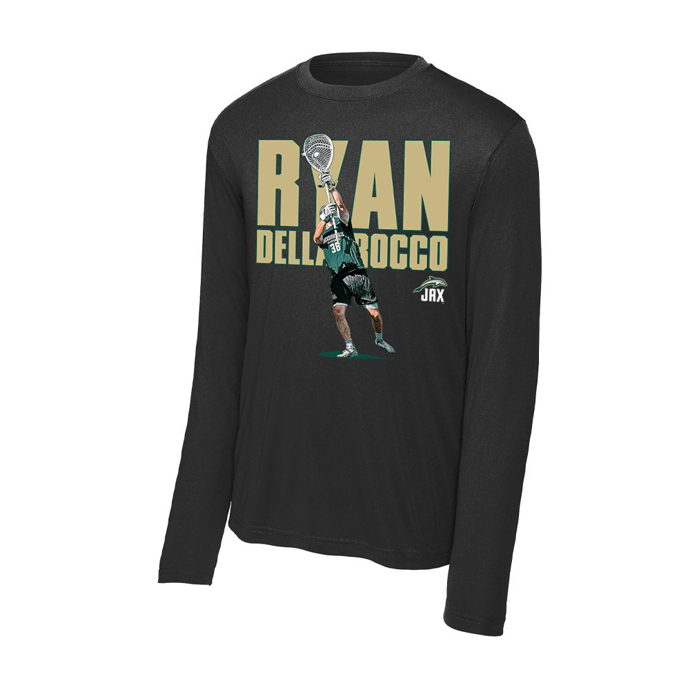 Jacksonville - NCAA Men's Lacrosse : Ryan Della Rocco - Player Collage Activewear Long Sleeve T-Shirt-0
