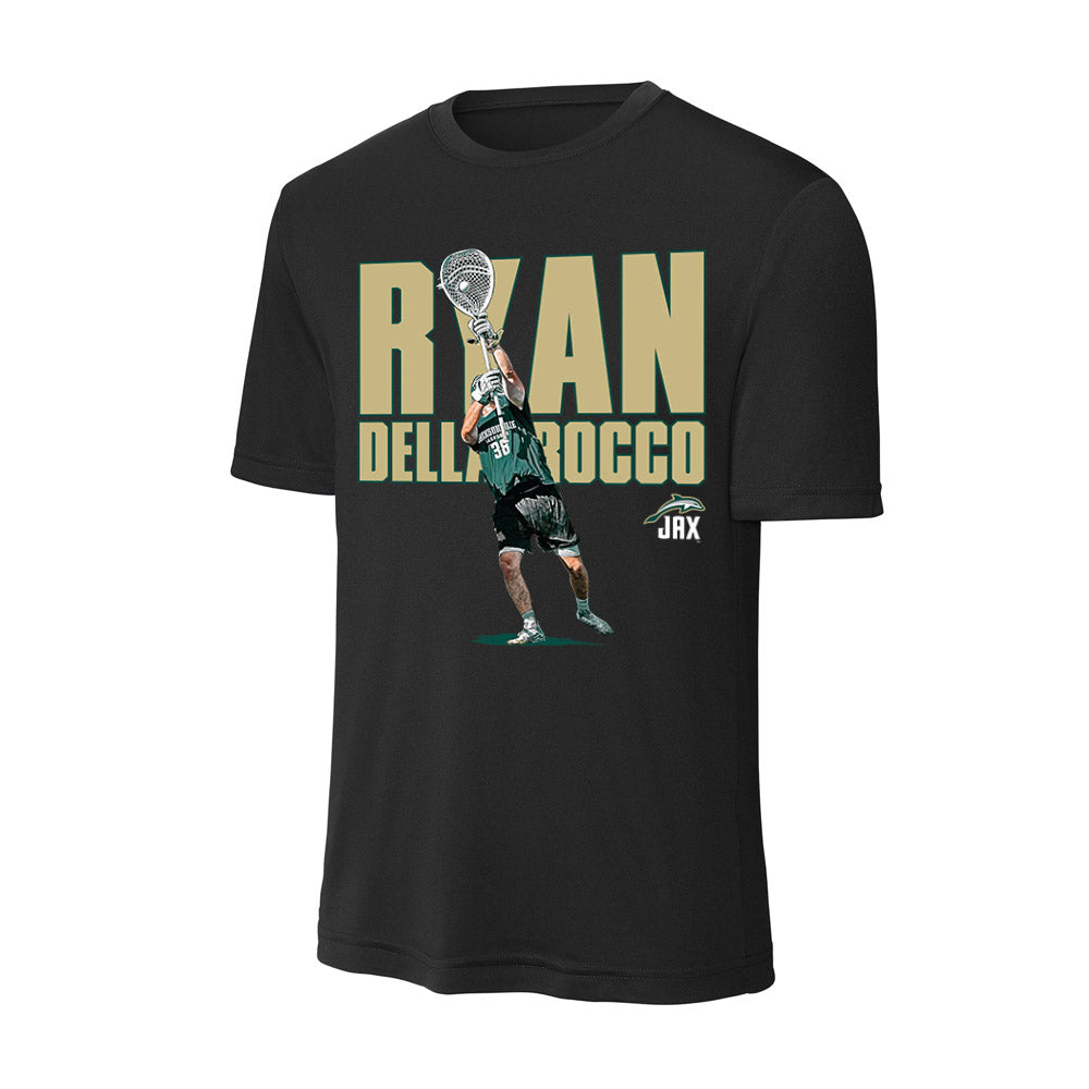 Jacksonville - NCAA Men's Lacrosse : Ryan Della Rocco - Player Collage Activewear T-Shirt-0