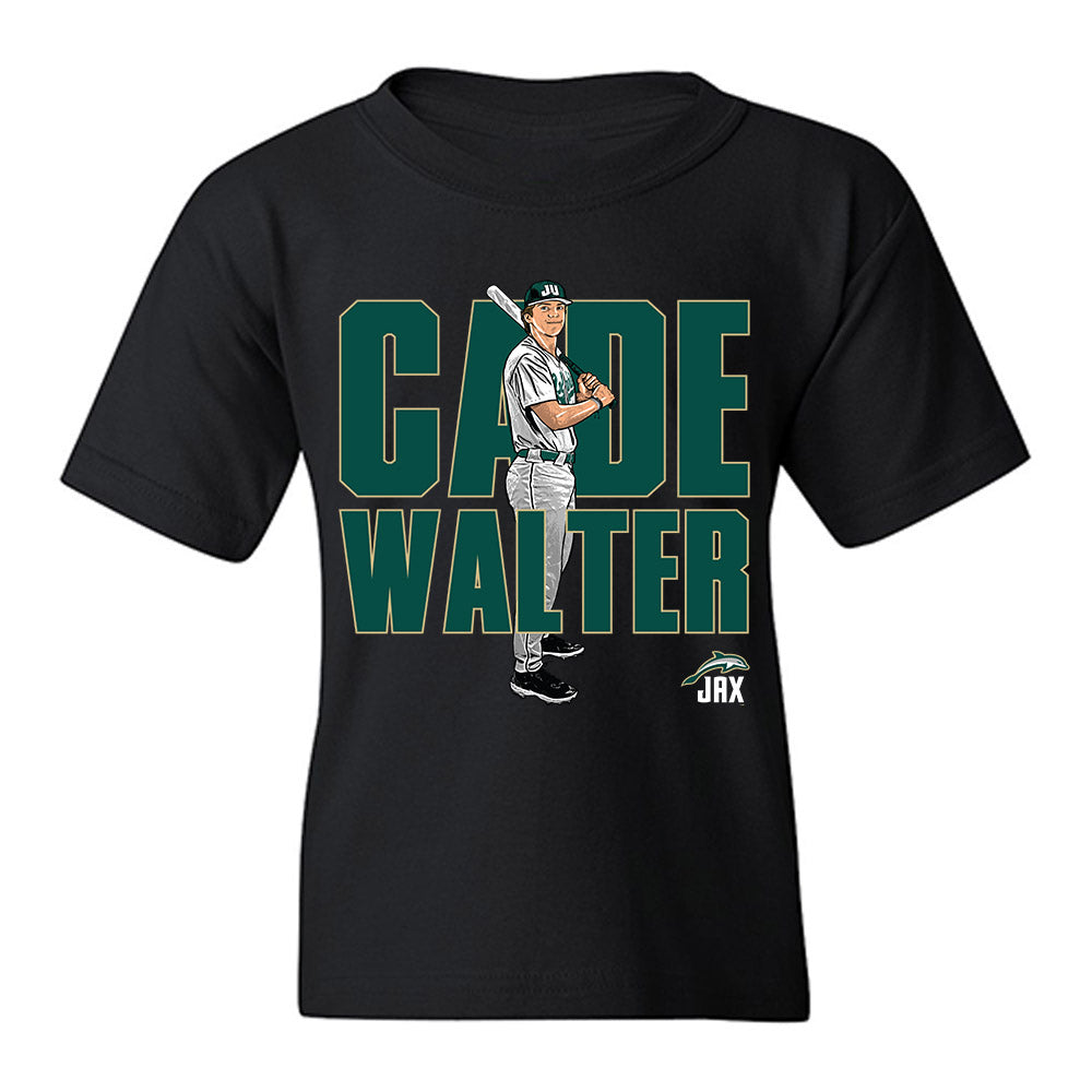 Jacksonville - NCAA Baseball : Cade Walter - Caricature Youth T-Shirt-0