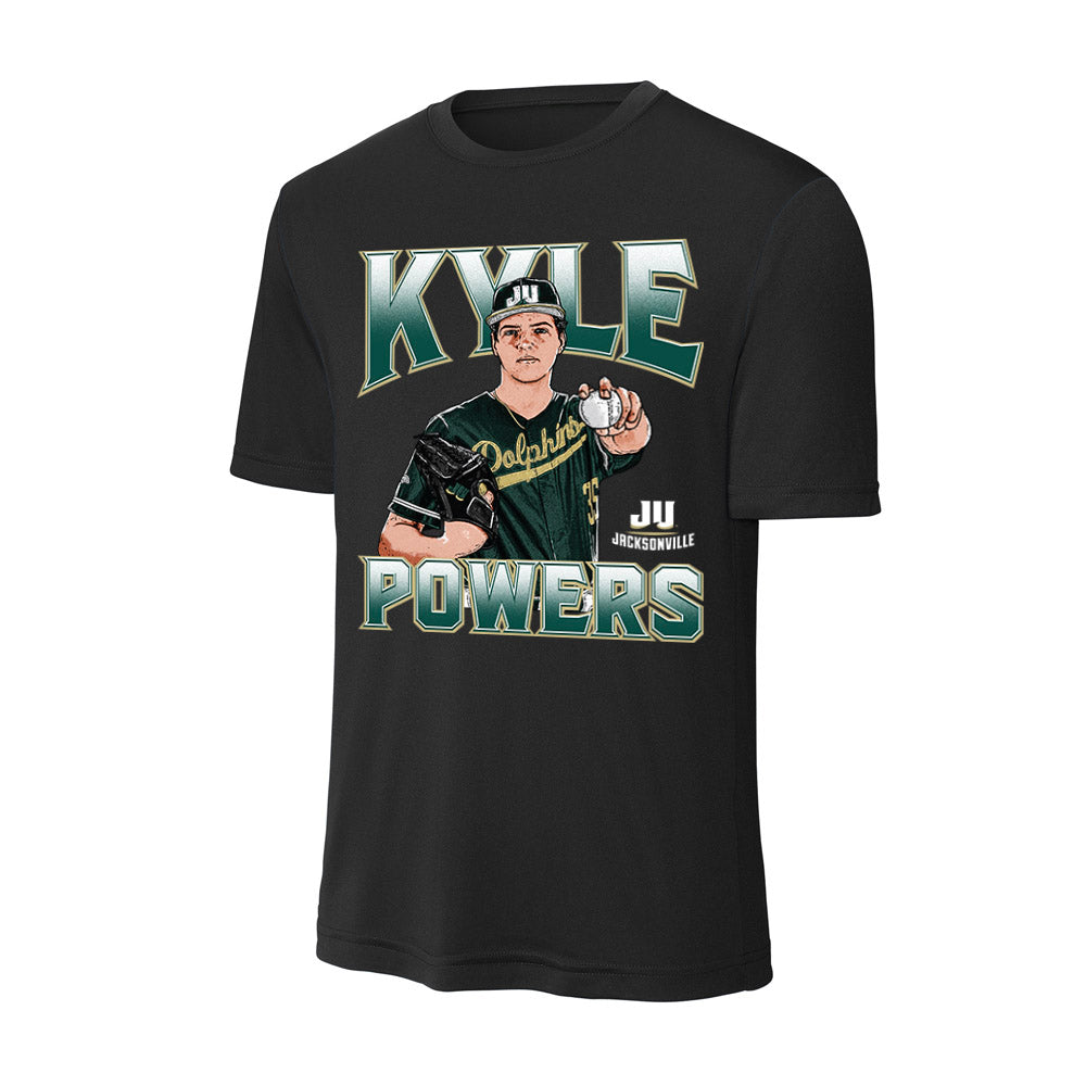 Jacksonville - NCAA Baseball : Kyle Powers - Player Collage Activewear T-Shirt-0