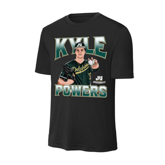 Jacksonville - NCAA Baseball : Kyle Powers - Player Collage Activewear T-Shirt-0