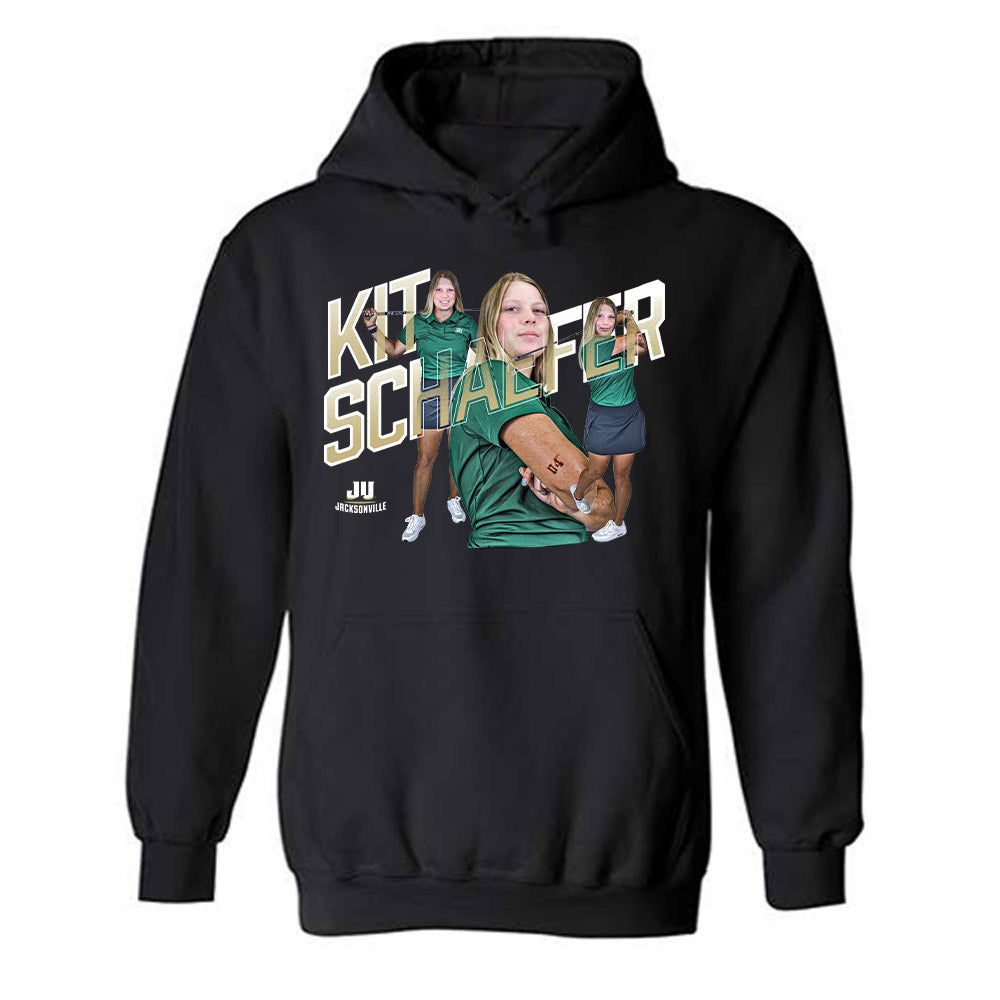 Jacksonville - NCAA Women's Golf : Kit Schaefer - Player Collage Hooded Sweatshirt-0