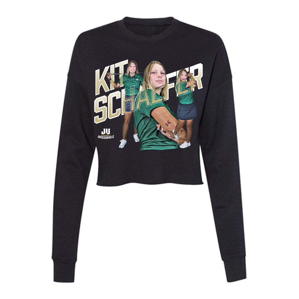 Jacksonville - NCAA Women's Golf : Kit Schaefer - Player Collage Women's Cropped Crew Fleece-0