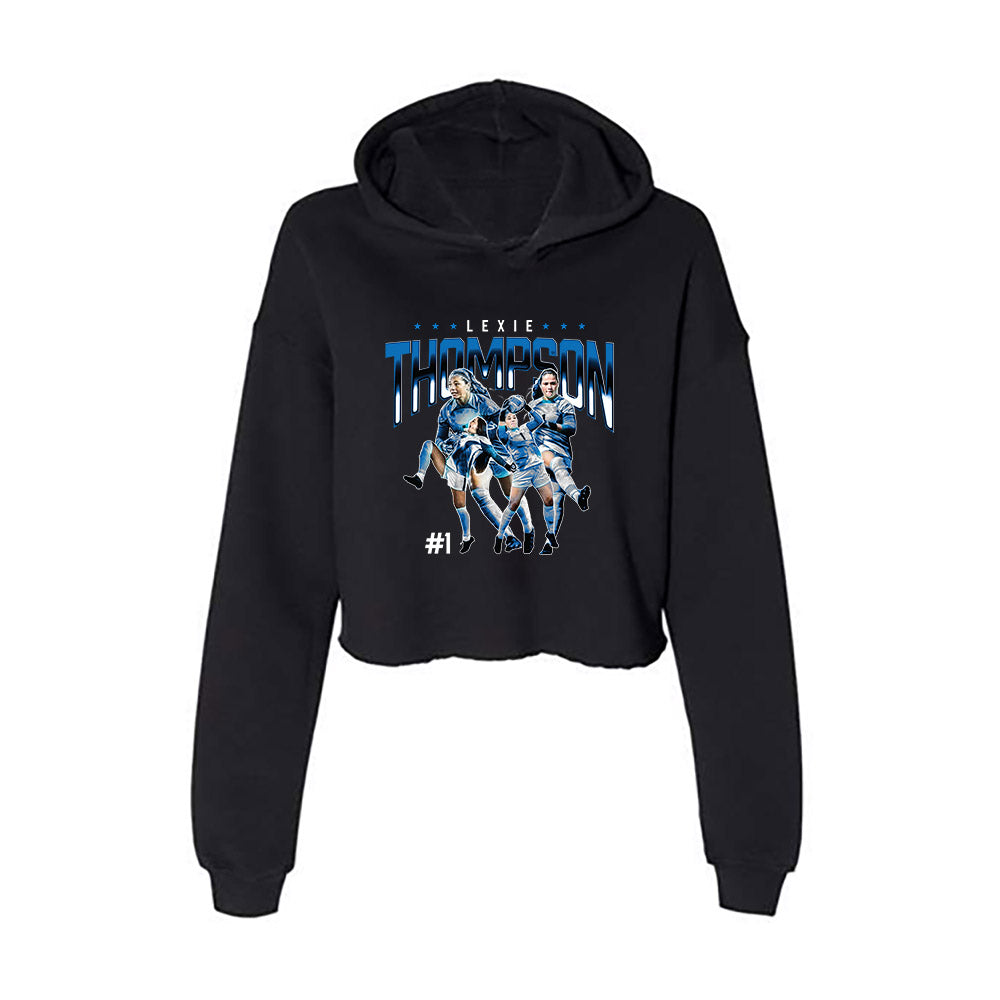 Buffalo - NCAA Women's Soccer : Lexie Thompson - Player Collage Women's Crop Fleece Hoodie-0
