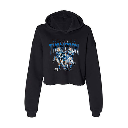 Buffalo - NCAA Women's Soccer : Lexie Thompson - Player Collage Women's Crop Fleece Hoodie-0