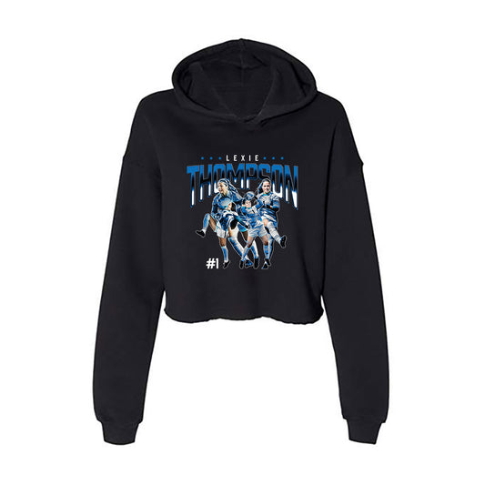 Buffalo - NCAA Women's Soccer : Lexie Thompson - Player Collage Women's Crop Fleece Hoodie-0