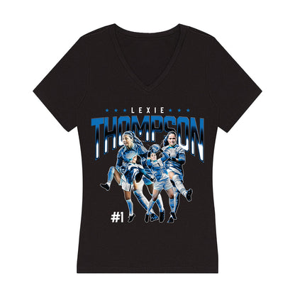 Buffalo - NCAA Women's Soccer : Lexie Thompson - Player Collage Women's V-Neck T-Shirt-0
