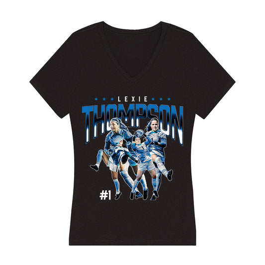 Buffalo - NCAA Women's Soccer : Lexie Thompson - Player Collage Women's V-Neck T-Shirt-0