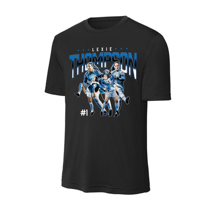 Buffalo - NCAA Women's Soccer : Lexie Thompson - Player Collage Activewear T-Shirt-0