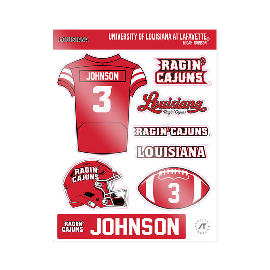 Louisiana - NCAA Football : Micah Johnson - Sticker Sheet-0
