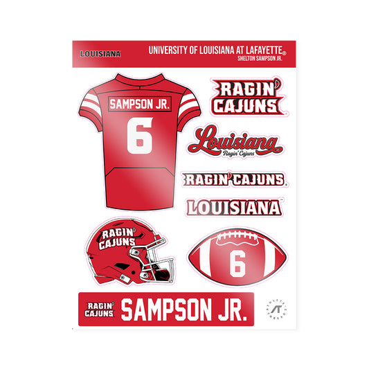 Louisiana - NCAA Football : Shelton Sampson Jr. - Sticker Sheet-0