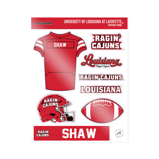 Louisiana - NCAA Football : Anthony Shaw - Sticker Sheet-0