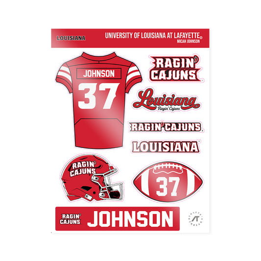 Louisiana - NCAA Football : Micah Johnson - Sticker Sheet-0