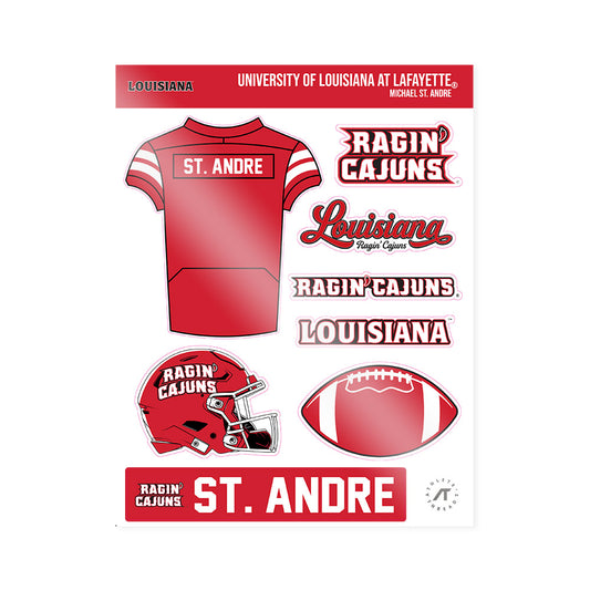 Louisiana - NCAA Football : Michael St. Andre - Sticker Sheet-0