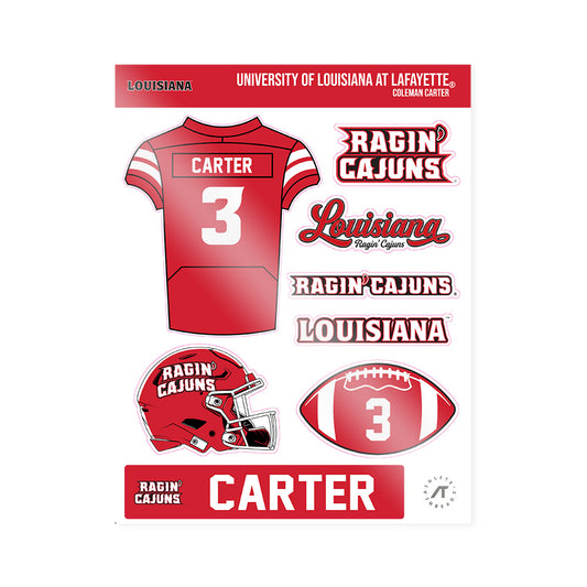Louisiana - NCAA Football : Coleman Carter - Sticker Sheet-0