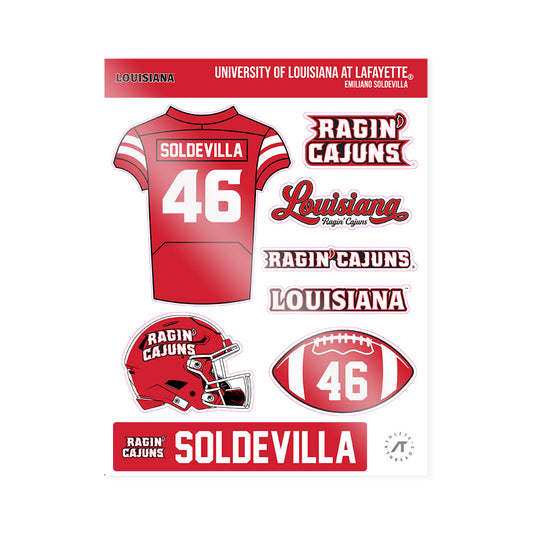 Louisiana - NCAA Football : Emiliano Soldevilla - Sticker Sheet-0