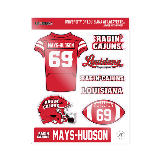 Louisiana - NCAA Football : Jaivale Mays-Hudson - Sticker Sheet-0