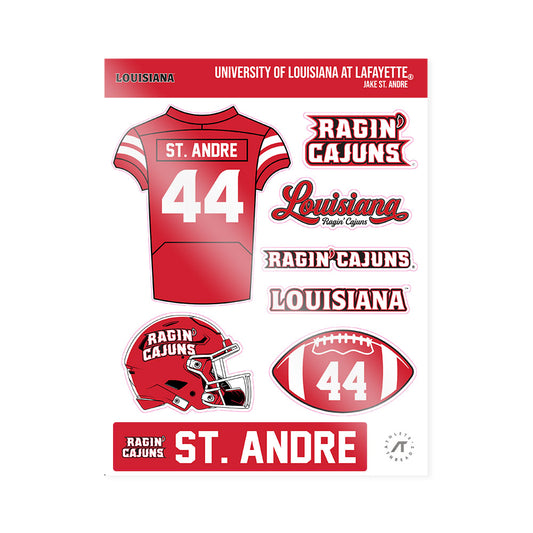 Louisiana - NCAA Football : Jake St. Andre - Sticker Sheet-0