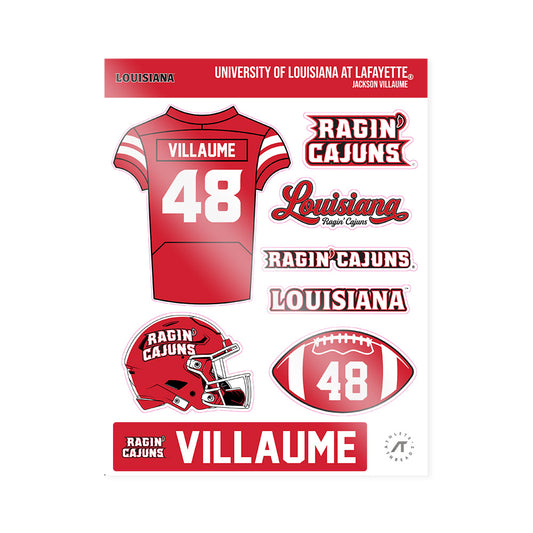Louisiana - NCAA Football : Jackson Villaume - Sticker Sheet-0