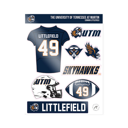 UT Martin - NCAA Football : Connon Littlefield - Sticker Sheet-0