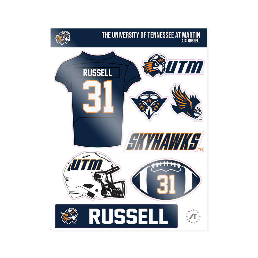 UT Martin - NCAA Football : Ajai Russell - Sticker Sheet-0