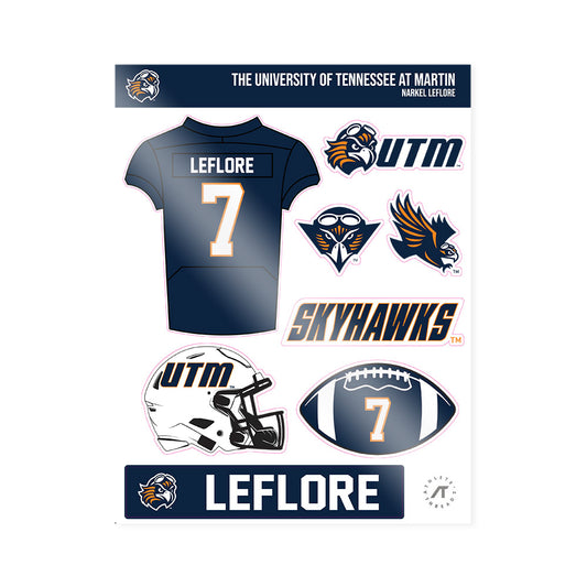 UT Martin - NCAA Football : Narkel Leflore - Sticker Sheet-0