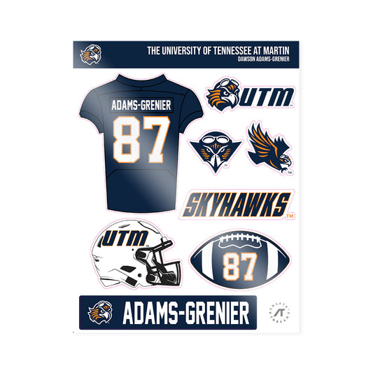 UT Martin - NCAA Football : Dawson Adams-Grenier - Sticker Sheet-0