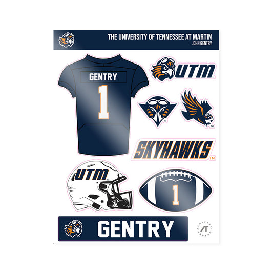 UT Martin - NCAA Football : John Gentry - Sticker Sheet-0