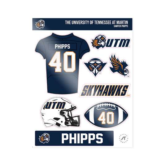 UT Martin - NCAA Football : Sawyer Phipps - Sticker Sheet-0
