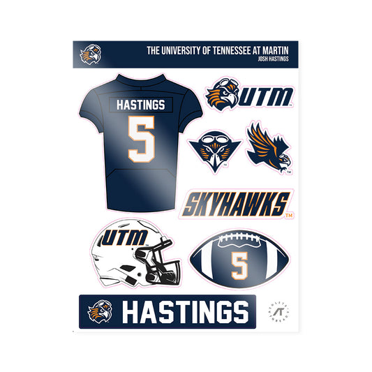 UT Martin - NCAA Football : Josh Hastings - Sticker Sheet-0