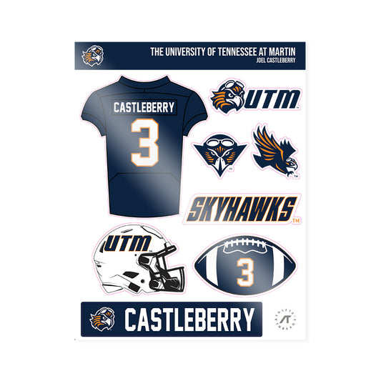 UT Martin - NCAA Football : Joel Castleberry - Sticker Sheet-0