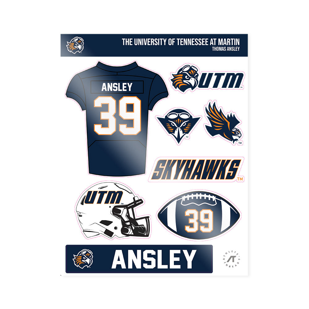 UT Martin - NCAA Football : Thomas Ansley - Sticker Sheet-0